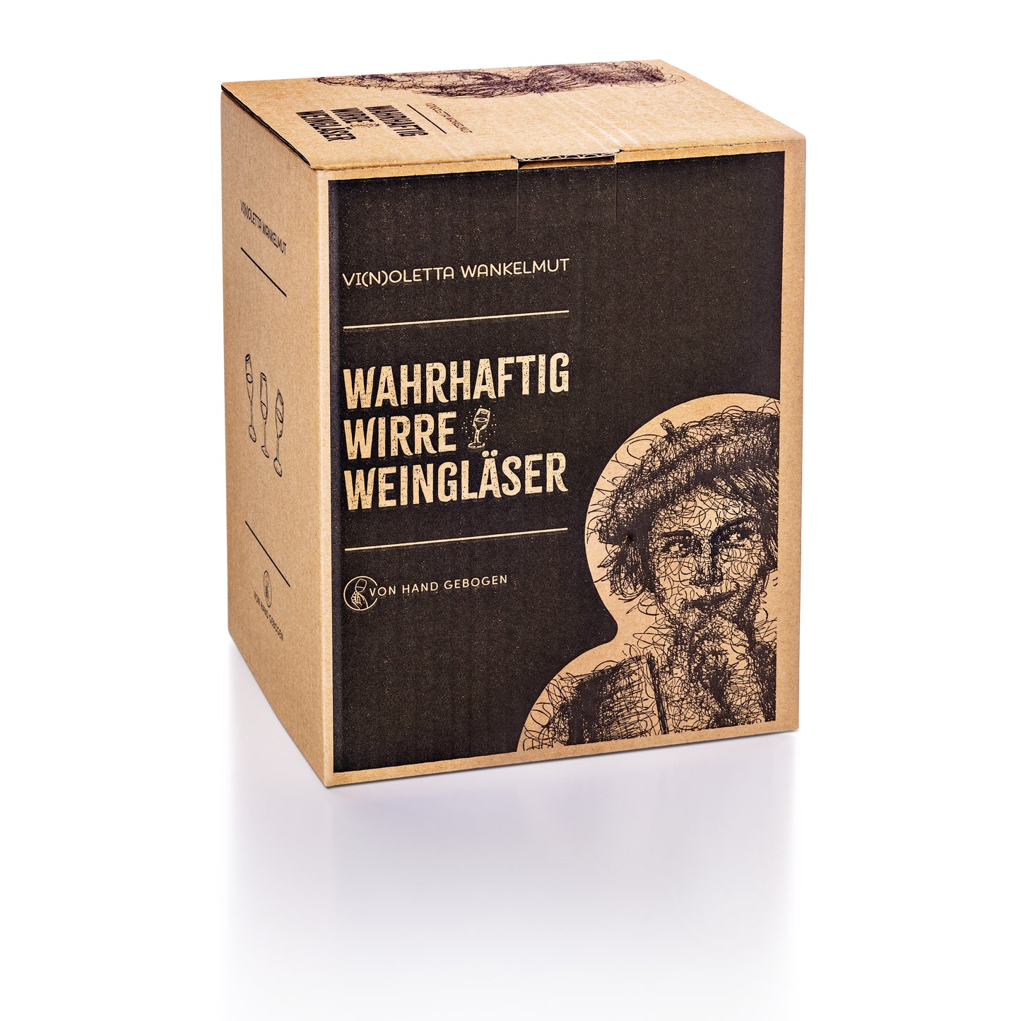 Vi(n)oletta Wankelmut - Wahrhaft wirre Weingläser | Weinglas-Set mit Sti(e)l, Handgebogen in DE